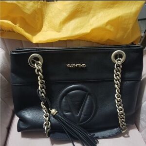 Valentino Black Leather Shoulder Bag